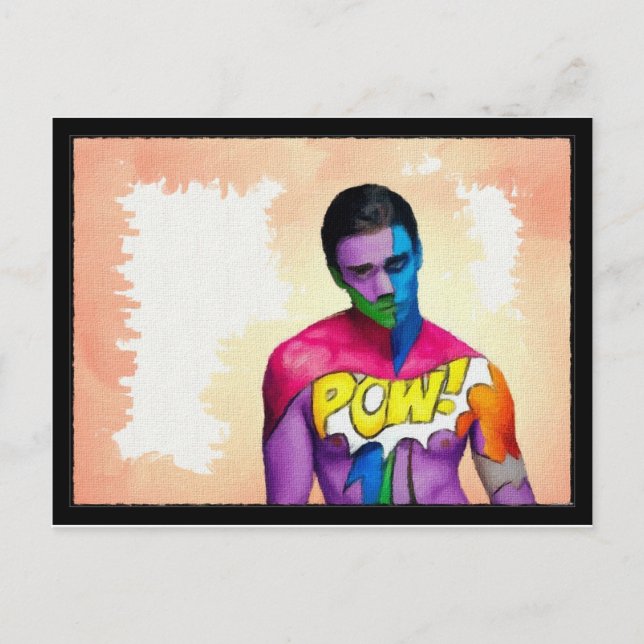 Cartão Postal POW! - pintura original (Frente)