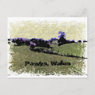Cartão Postal Powys Doodle