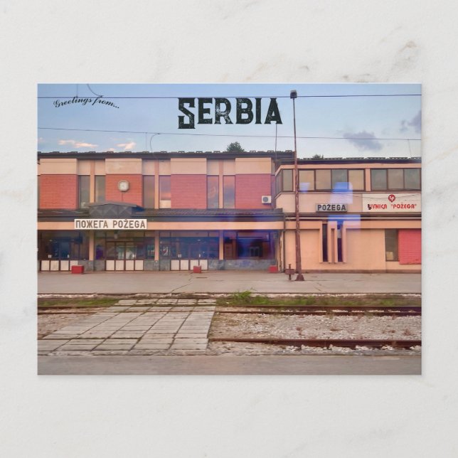 Cartão Postal Požega Railway Station in Zlatibor District Serbia (Frente)