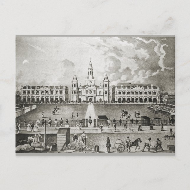 Cartão Postal Praça da Igreja Trimestre Francesa Antiga (Frente)