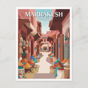 Cartão Postal Praça de Especiarias Rahba Kedima e Souk Marrakesh