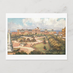 Cartão Postal Praça de Maio Vintage e Casa de Governo