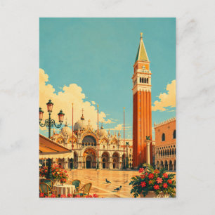 Cartão Postal Praça de São Marcos Veneza Itália Piazza San Marco
