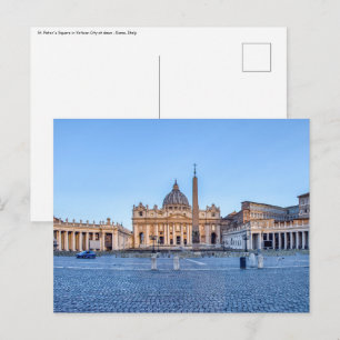 Cartão Postal Praça de São Pedro na Cidade do Vaticano - Roma, I
