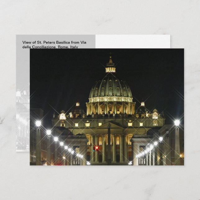 Cartão Postal Praça de São Pedro. Via della Conciliazione - cart (Frente/Verso)