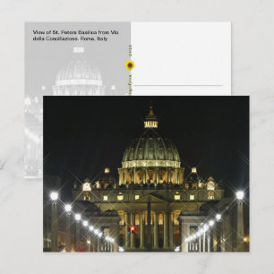 Cartão Postal Praça de São Pedro Via della Conciliazione - cartã