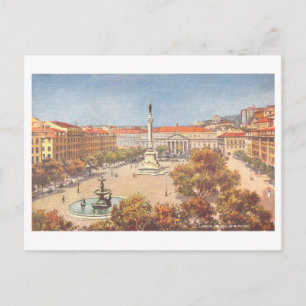 Cartão Postal Praça de São Pedro vintage, Lisboa, Portugal