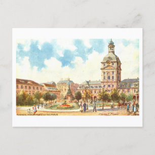 Cartão Postal Praça do Desfile Antiga, Mannheim, Alemanha