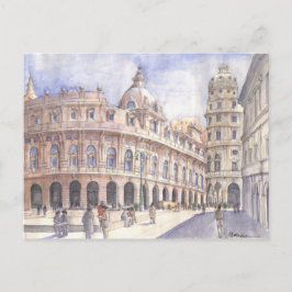 Cartão Postal praça em genova