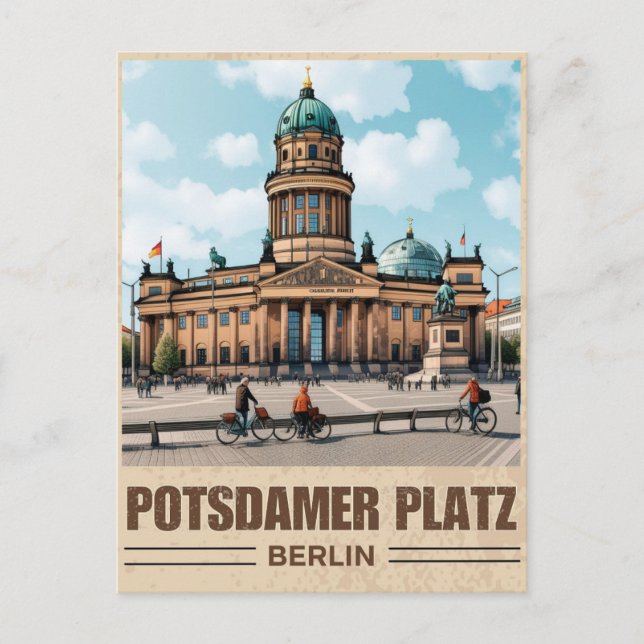 Cartão Postal Praça Gendarmenmarkt Berlin - praça potsdamer (Frente)