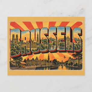 Cartão Postal Praça Histórica Bruxelas Bélgica Arte Gótico