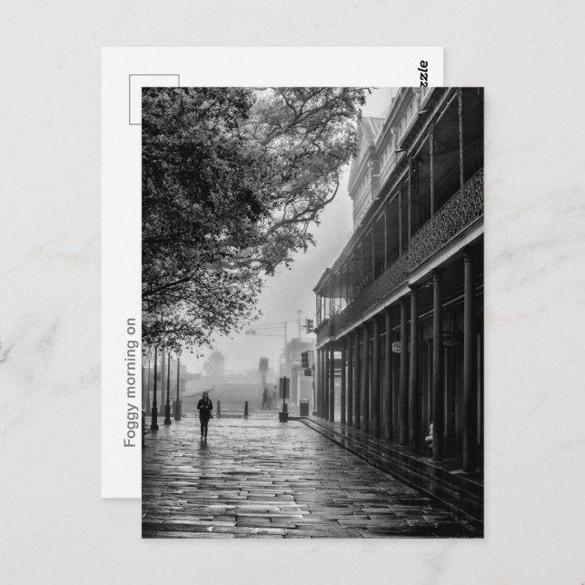 Cartão Postal Praça Jackson Square, caminhada matinal (Frente/Verso)