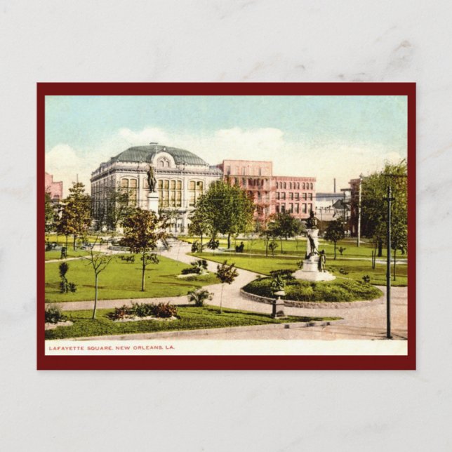 Cartão Postal Praça Lafayette, Nova Orleans 1907 (Frente)