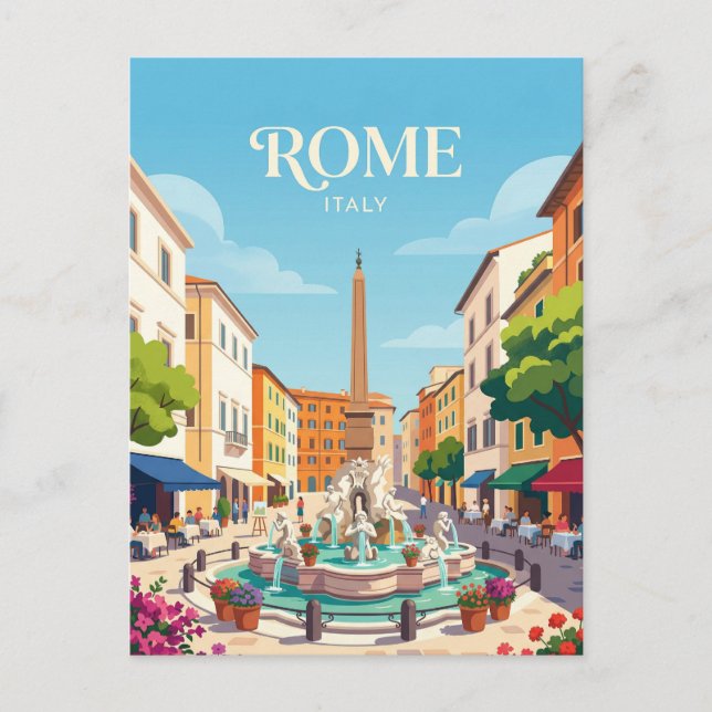 Cartão Postal Praça Navona Itália (Frente)