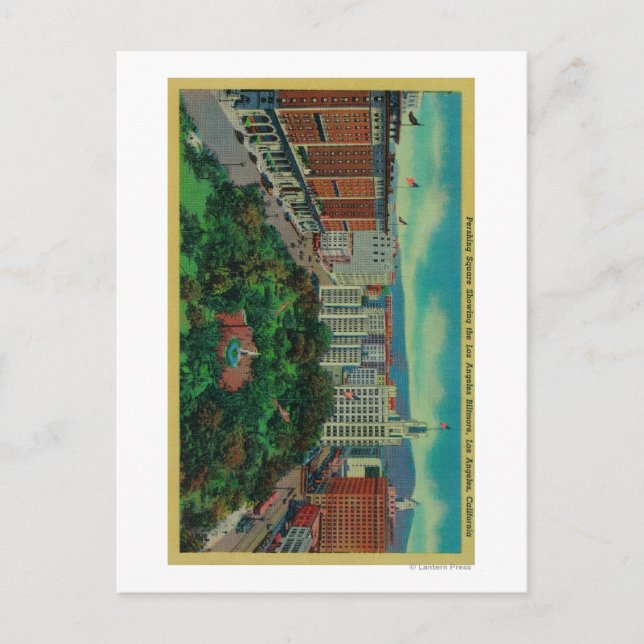 Cartão Postal Praça Pershing mostrando Los Angeles (Frente)