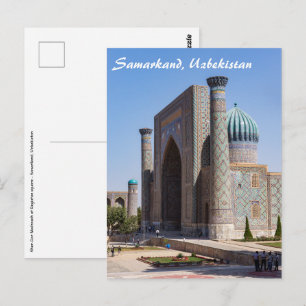 Cartão Postal Praça Registan - Samarcanda, Uzbequistão, Ásia