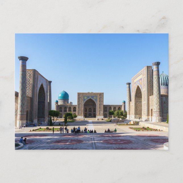 Cartão Postal Praça Registan - Samarkand, Uzbequistão, Ásia (Frente)
