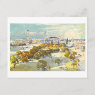 Cartão Postal Praça Victoria Square vintage, Adelaide, Austrália