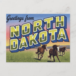 Cartão Postal Pradaria de Cavalos Selvagens de Dakota do Norte