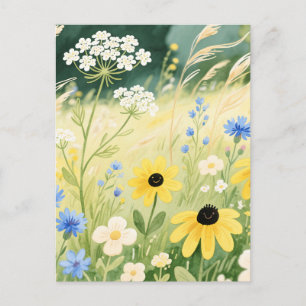 Cartão Postal Prado Caprichoso de Flores Silvestres