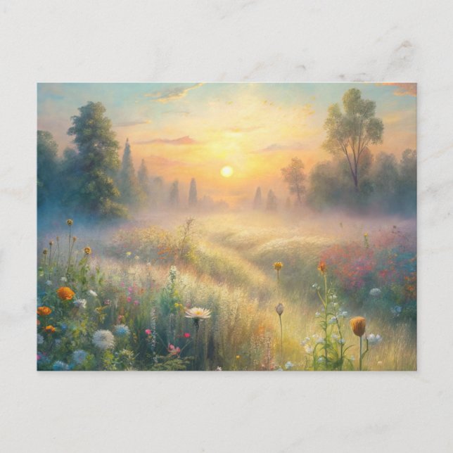 Cartão Postal Prado Cênico com Flores (Frente)