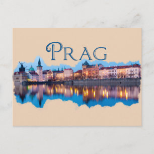 Cartão Postal Prag: Evening Skyline