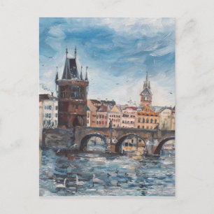Cartão Postal Prag - Pintura da ponte Charles