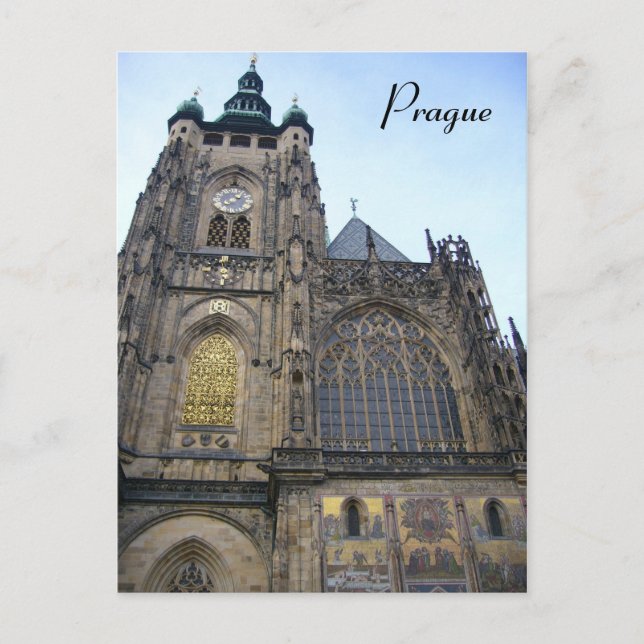 Cartão Postal praga catedral (Frente)