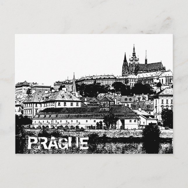 Cartão Postal Praga, Cidade Velha, Castelo Hradcany / República  (Frente)