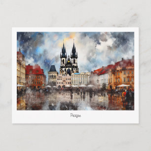 Cartão postal Praga noite na República Tcheca