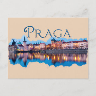 Cartão Postal Praga: Panorama Noturno