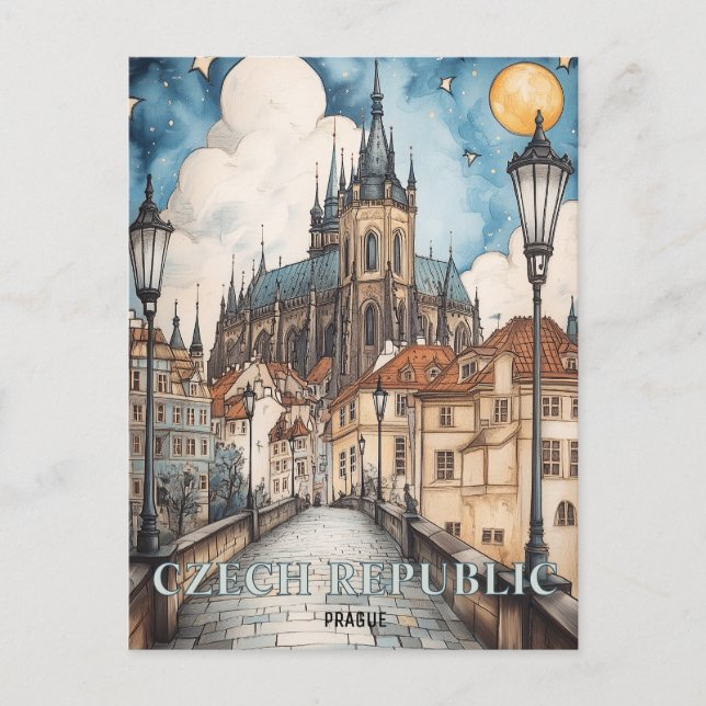 Cartão Postal Praga República Checa Viagem (Frente)