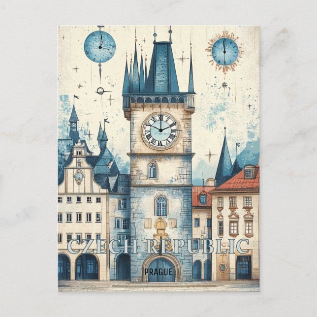 Cartão Postal Praga República Checa Viagem (Frente)