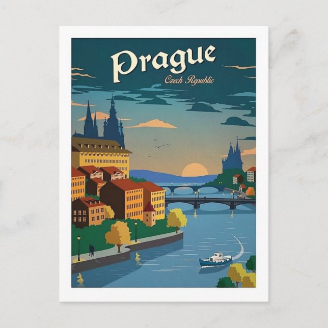 Cartão Postal Praga República Checa - Viagem Retro Imspício (Frente)