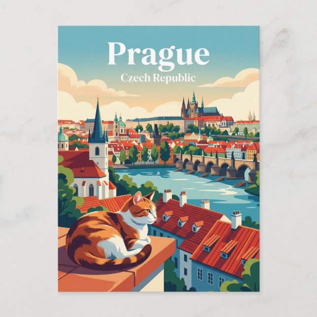 Cartão Postal Praga República Tcheca (Frente)