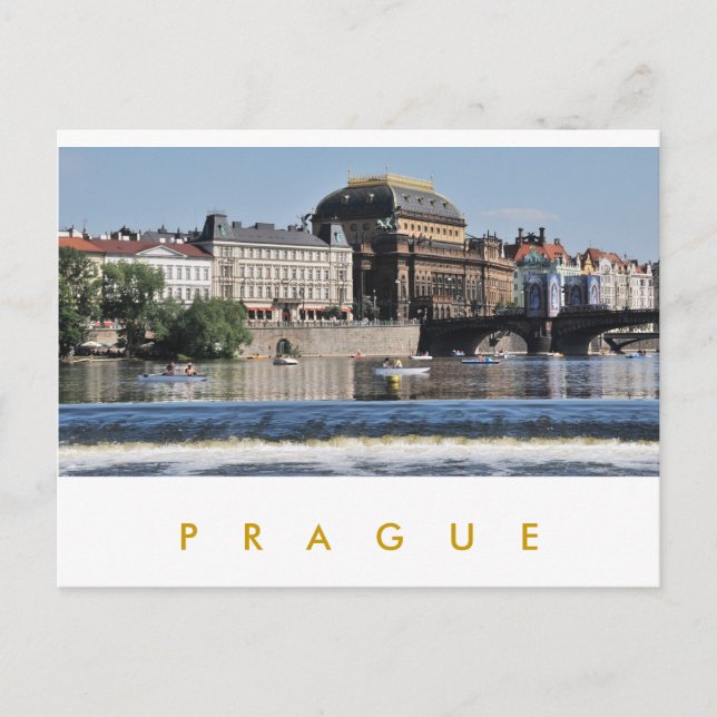 Cartão Postal Praga - Teatro Nacional (Frente)