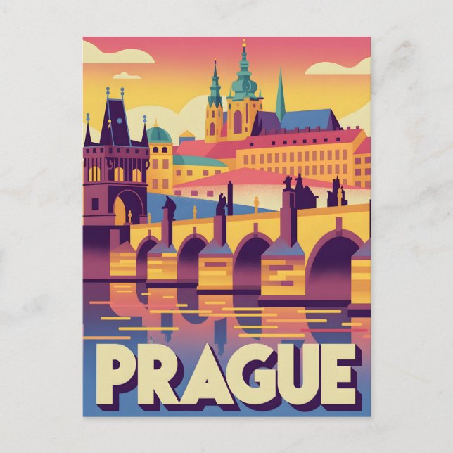 Cartão Postal Praga vintage (Frente)