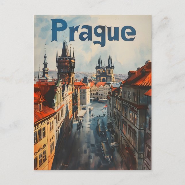 Cartão Postal Prague Vintage (Frente)