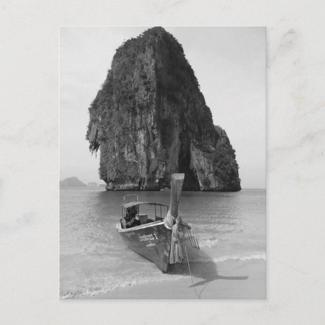 Cartão Postal Praia 3 de B&W Krabi (Frente)