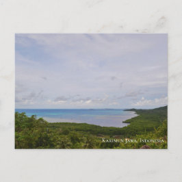 Cartão Postal Praia à Beira-Mar com Céu Limpo e Oceano Azul