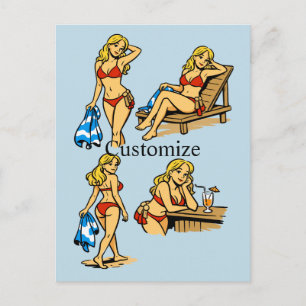 Cartão Postal Praia Bikini Tempo Thunder_Cove