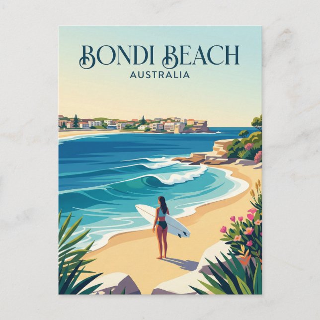 Cartão Postal Praia Bondi Austrália (Frente)