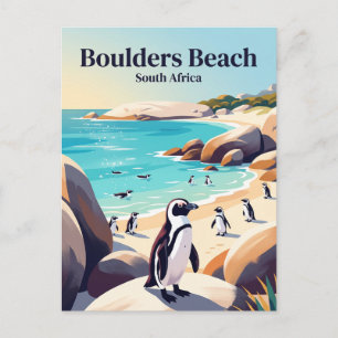 Cartão Postal Praia Boulders África do Sul