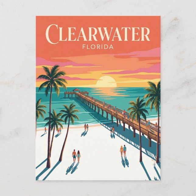 Cartão Postal Praia Clearwater EUA (Frente)
