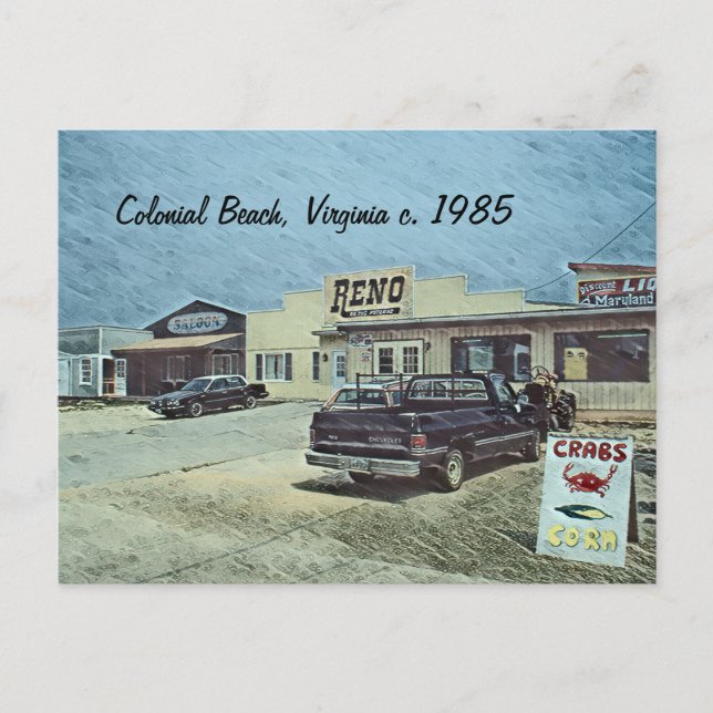 Cartão Postal Praia Colonial, Virgínia c. 1985 (Frente)