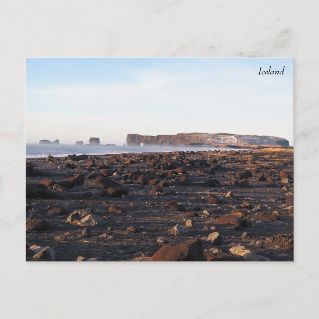 Cartão Postal Praia da Areia Negra da Islândia (Frente)