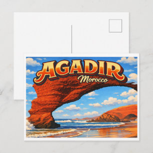 Cartão Postal Praia da cidade de Legzira Agadir marrocos viagens