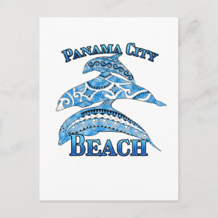 Cartão Postal Praia da Cidade do Panamá Flórida Férias Golfinhos