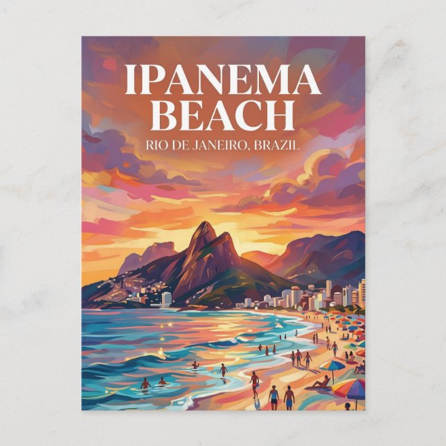 Cartão Postal Praia da Ipanema Brasil (Frente)