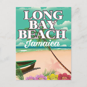 Cartão Postal praia da long bay jamaica pôster de viagem